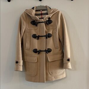 Women's Burberry Brit Wool Tan Toggle Coat